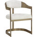 Beaumont Antique Brass / Rhea Light Barley Dining Armchair